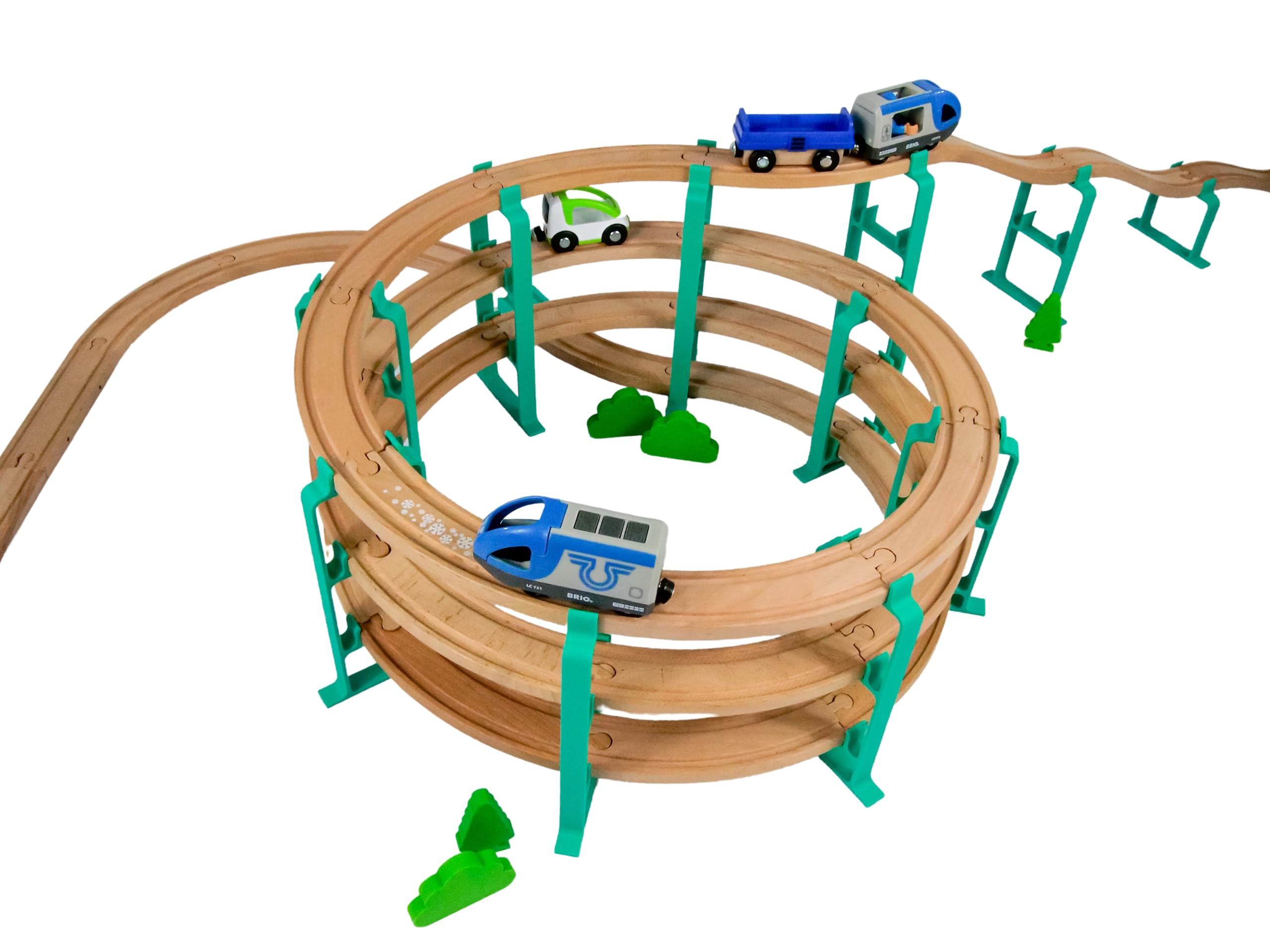 Spiralschienenhalter Für Holzeisenbahnen – 3 Ebenen, Kompatibel Mit BRIO, Thomas, IKEA & Mehr