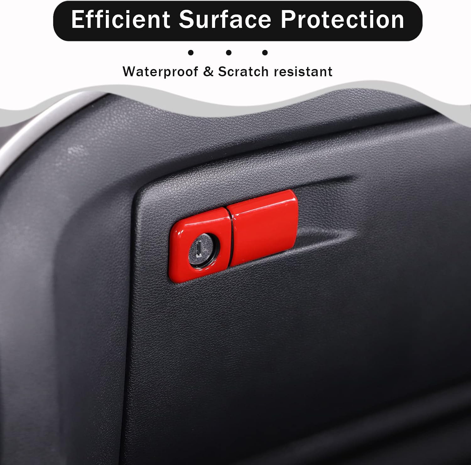 Co-Pilot Glove Box Handle Switch Cover Trim for Honda Pilot 2016-2022/ Ridgeline 2017-2023/ Passport 2019-2023 Interior Decorative Accessories ABS Material (Sport Red)