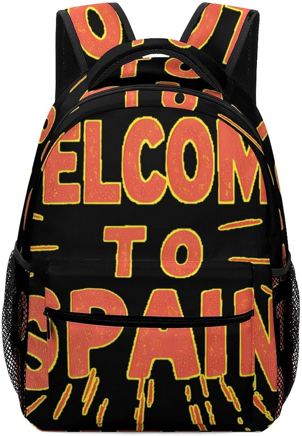 Spanish Welcome To Spain Unisex Backpack Casual Daypacks Lightweight Shoulders Bag for Camping Hiking Travel