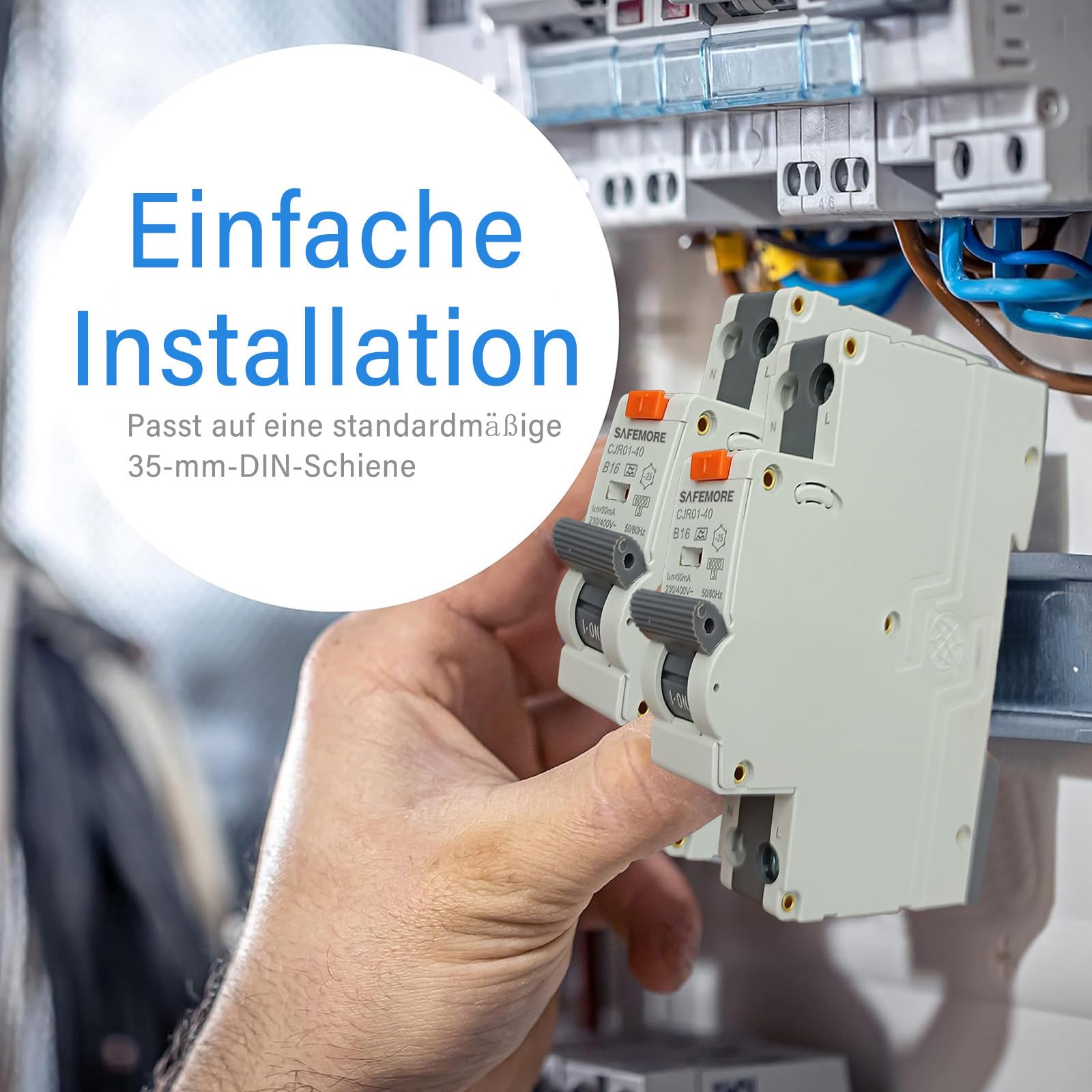 FI/LS-Schalter B16 Typ A 30mA 1P+N 6kA 1TE TÜV, 5 Stück, Grau | 2-in-1: FI- und Leitungsschutz in einem Gerät. Platzsparende 1TE-Bauweise. Beidseitig einspeisbar