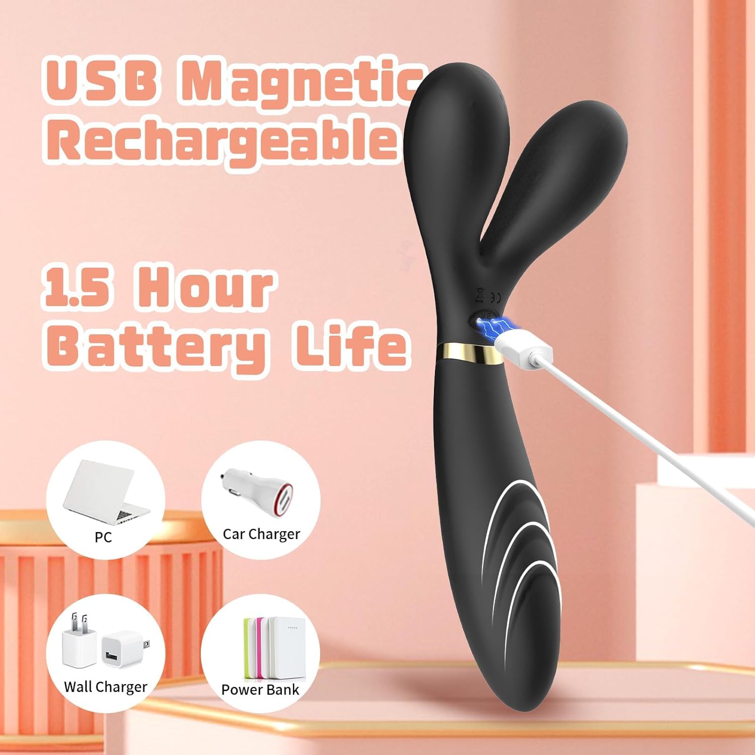 Vibrator Wand Massager, 3 in 1 Clit Stimulator Sex Toys for Women, 3 * 9 Vibration Modes with 3 Powerful Motors, Quiet & Waterproof, Sexual Pleasure Tools Gifts for Women, Vibrator Adult Sex Toys