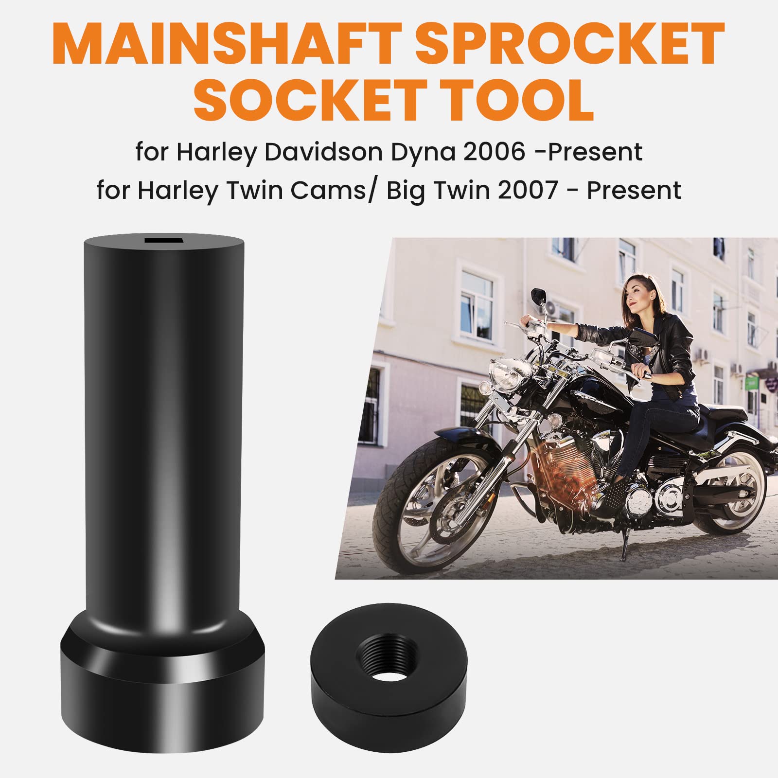 maXpeedingrods 2 1/4" arbre principal, roue dentée, écrou de contre-écrou, clé à douille, outil pour Harley pour Davidson pour Dyna 2006+