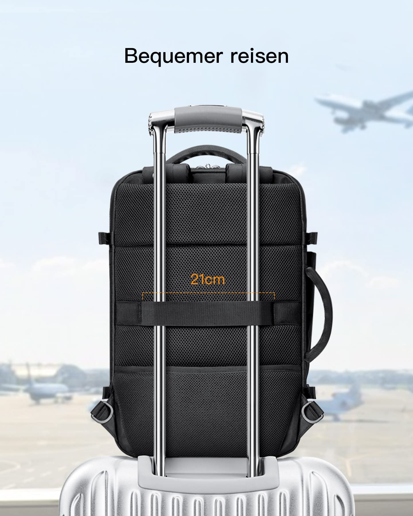 Inateck 35L Supergroßer Handgepäck Reiserucksack Laptop Rucksack für 15,6-17 Zoll Notebooks, Flug Genehmigt Kabinenrucksack für Weekender | Spritzwassergeschützt laptop backpack, für 15,6-17 Zoll Notebooks, Flug Genehmigt Kabinenrucksack, Weekender/Busine
