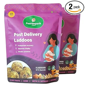Paaramparik Gond Laddu Post Delivery 360 Gm| Lactation Laddu PostNatal| Dry Fruits, Jaggery, Shatavari, Methi Laddo| (180 Gm X Pack Of 2) - image, photos