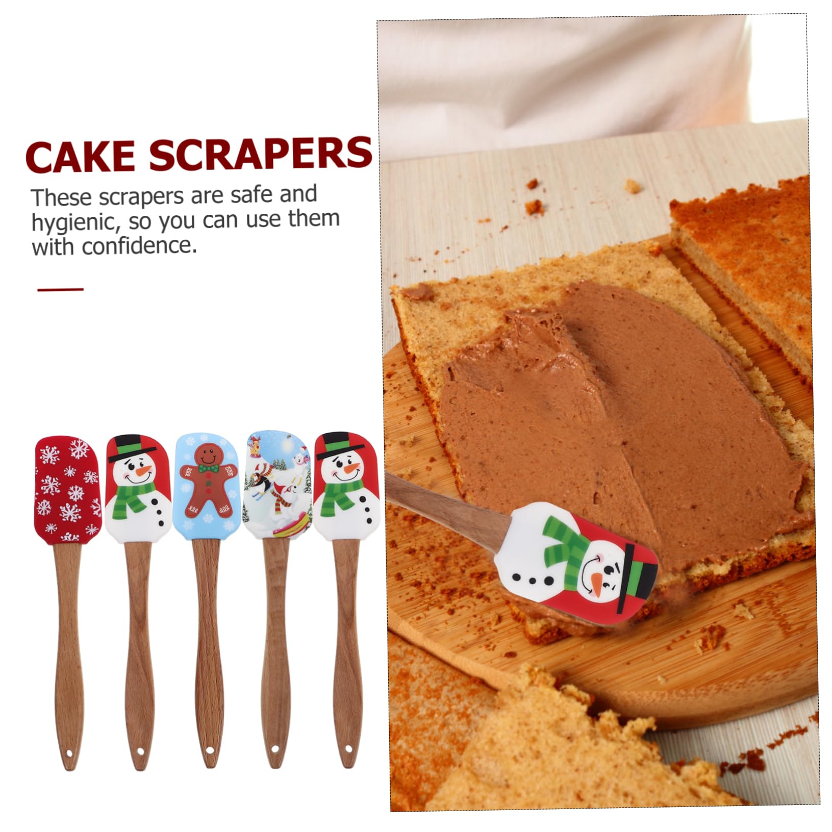 MAGICLULU 3 Sätze Silikon Sahne Spatel Backspatel Kuchenspatel Backzubehör Plätzchen Dekorations Backwerkzeug Set Ofenmatte Praktischer Backpinsel Haushalts Backwerkzeug 5 Stück * 3