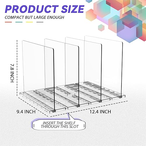 Miniatura 2 de Estleys Organizador de bolso para armario, paquete de 2, divisores de bolsa ajustables, organizador de almacenamiento de bolsos transparentes para