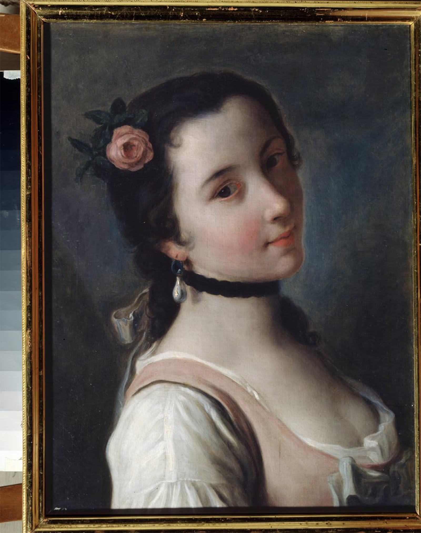 ARTXLXXBN Famous Print Painting Colorful Art Print a Girl with a Rose by Pietro Antonio Rotari Canvas Art Decorations for Home Decor 60x90cm