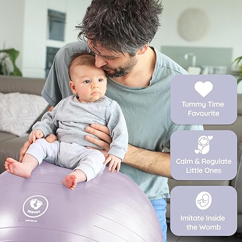 Miniatura 6 de BABYGO Birthing Ball for Pregnancy Maternity Labour & Yoga + Our 100 Page Pregnancy Book, Exercise, Birth & Recovery Plan, Anti-Burst Eco Friendly