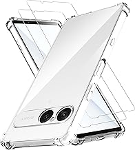 Anoowkoa Case for Sony Xperia 10 VII with 2 Pack Screen Protectors, TPU and PC Hybrid Acrylic Slim Phone Case,Never Yellow Ultra Clear Crystal Protective Hard Back Cover,Shockproof Case