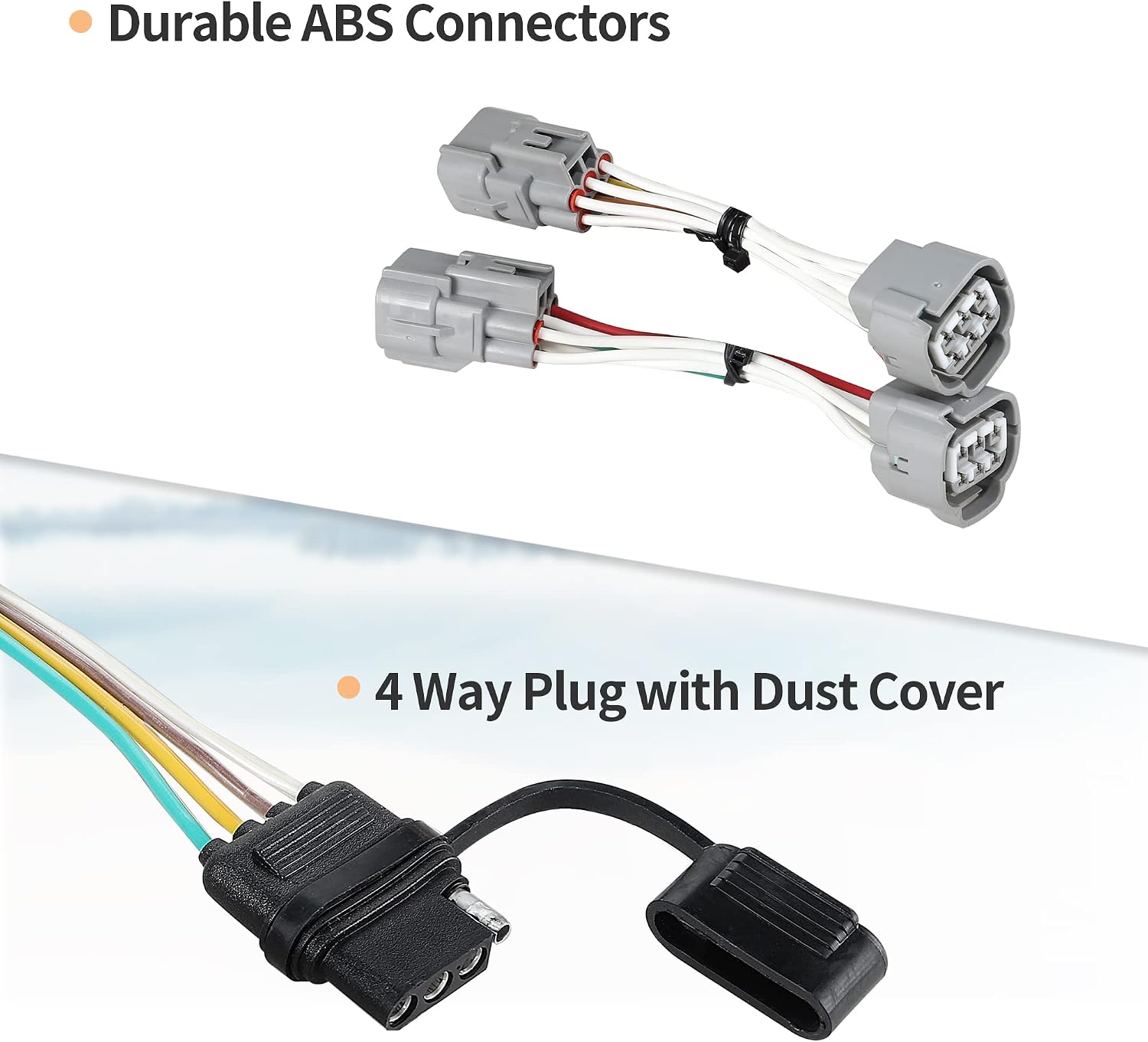 Oyviny Custom 4 Pin Trailer Wiring Harness for 2005-2015 Toyota Tacoma - 4-Way Flat to 7-Way Round Blade Adapter
