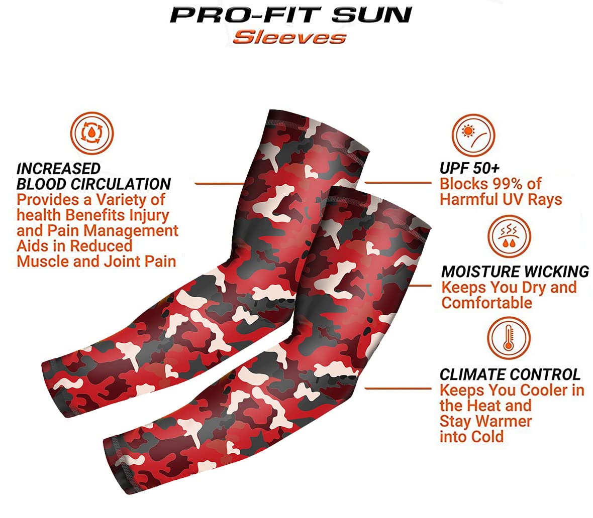 CHOO Camouflage Compression Sports Sleeves - Tattoo Cover Up - Tennis Fishing Running, Adult L Black (1 Pairs)