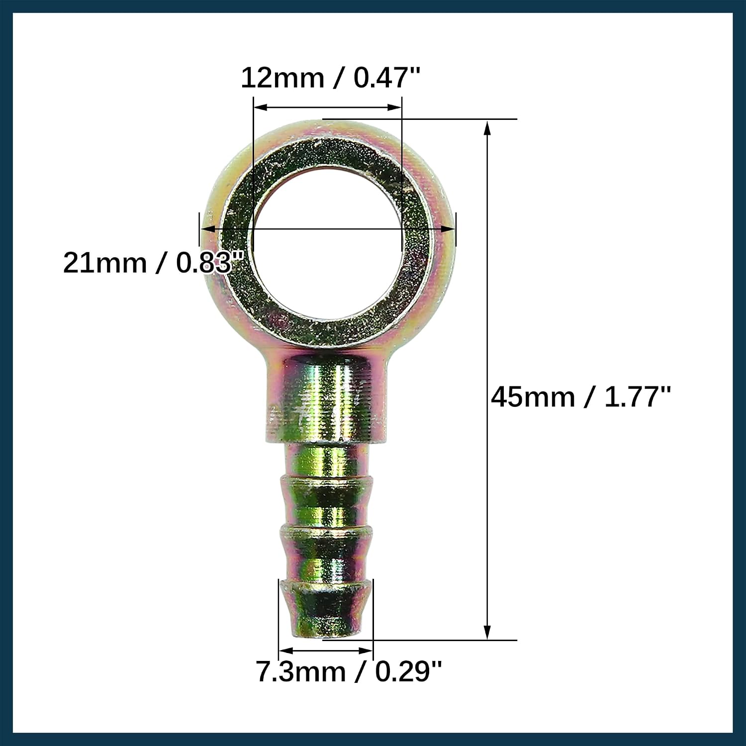 1/4" 6mm ID Hose Barb 12mm Banjo Fitting Fuel Line Adapter for Motorcycle Car 2pcs Automotive Parts
