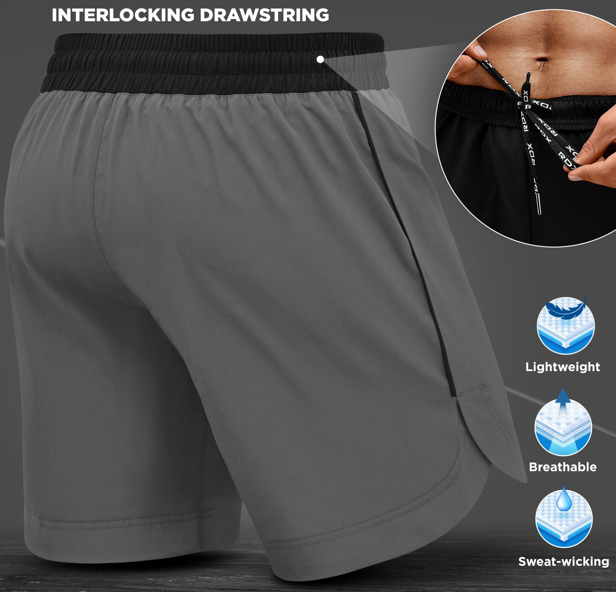 RDX MMA Pantalones para Entrenamiento y Kickboxing - Cortos para Artes Marciales, Grappling, Sparring, Boxeo, Cage Fight - Shorts para BJJ, Muay Thai, Gimnasio Fitness y Deportivos de Combate