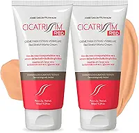 Cicatrissim Red Creme Para Estrias Vermelhas, Roxas e Recentes - Kit 2 Unidades - Suaviza Estrias, Uniformiza e Firma a Pele - Todos os Tipos de Pele - 150g Cada