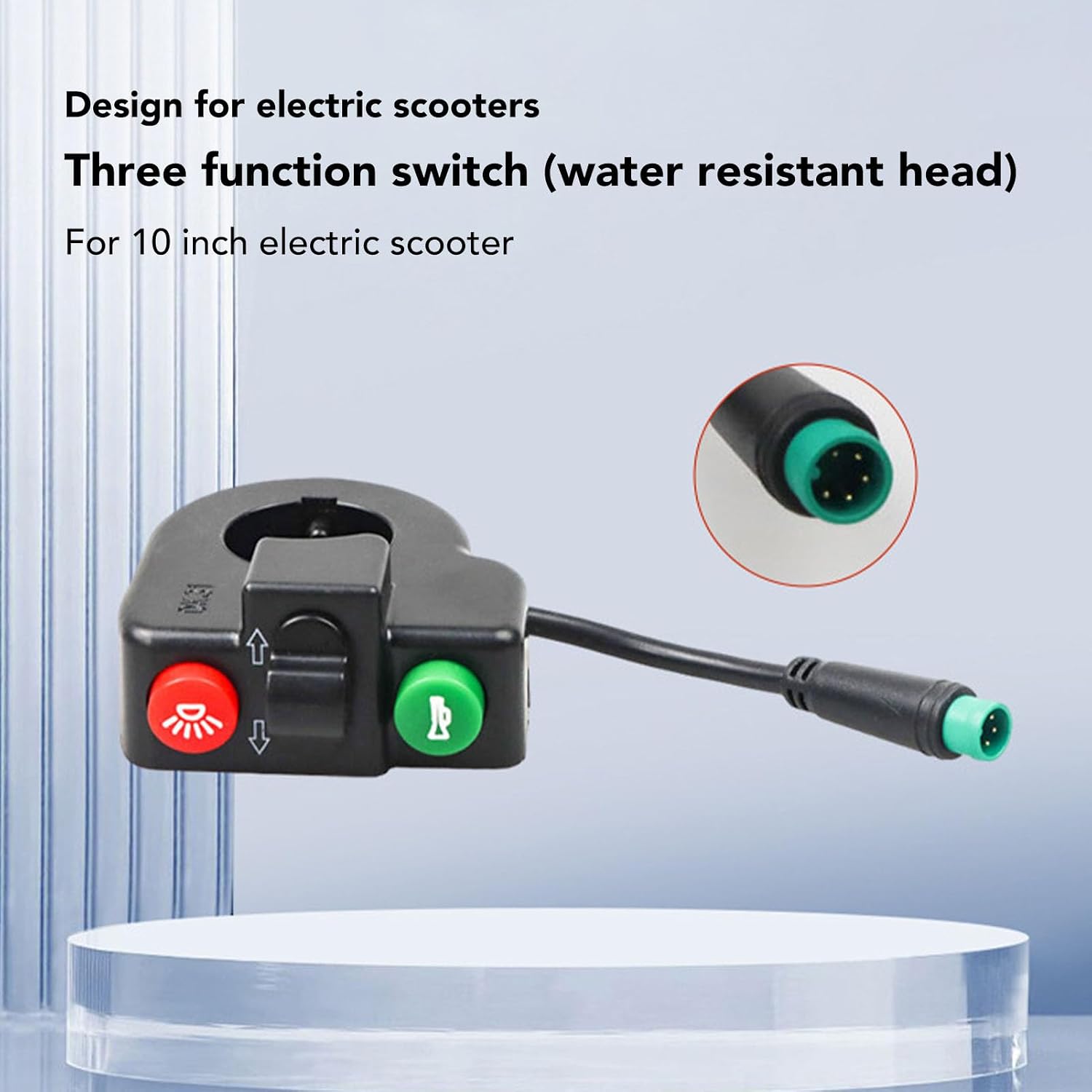Electric Scooter Horn Turn Signal Light Switch Water 5 Pin Connector 3 in 1 Design Premium ABS Material for M4 M4 PRO 10 Inch Wheels Scooters image 2