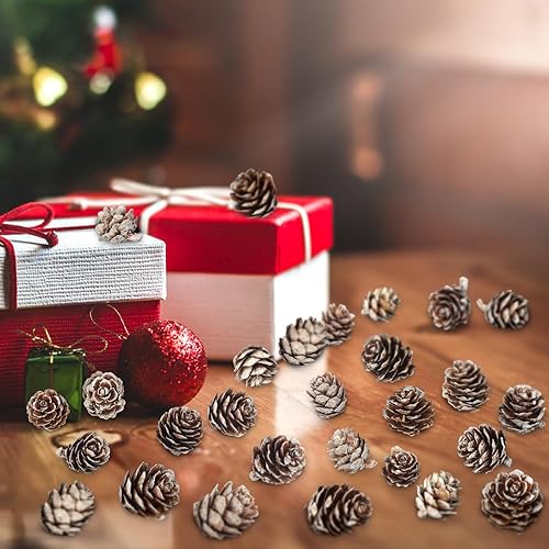 Miniatura 4 de 200 piñas de pino naturales de Navidad, minipiñas de pino de Acción de Gracias, adornos de piñas de Navidad a granel para decoración del hogar,