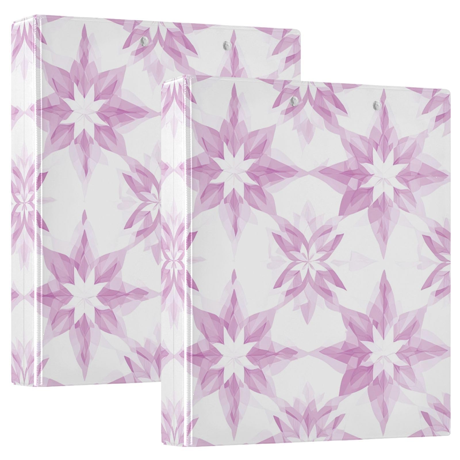 Raccoglitori a 3 anelli, 3,8 cm, motivi irregolari, decorativi, rotondi, con clip in metallo, organizer per casa e ufficio, confezione da 2
