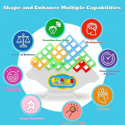 Miniatura 3 de SHUUDAKOU - Juego de 64 piezas de torre Tetra para niños y adultos, juegos de mesa para 2 jugadores+juegos familiares, fiestas, viajes, juego de