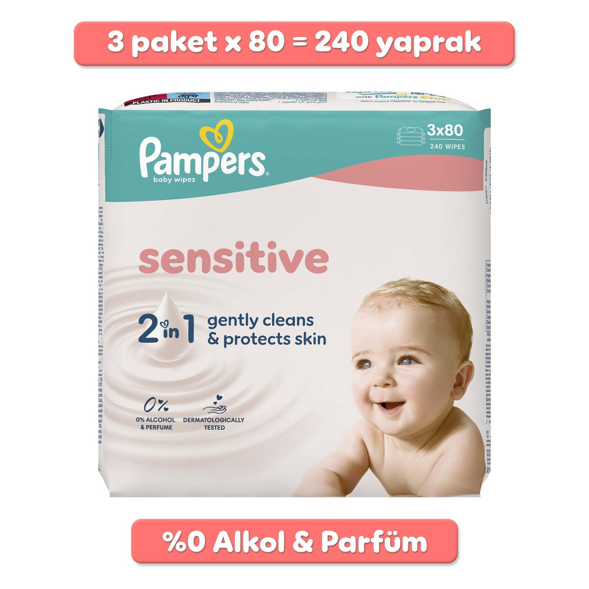 Pampers Sensitive Bebek Islak Havlu 3 Paket 240 Yaprak