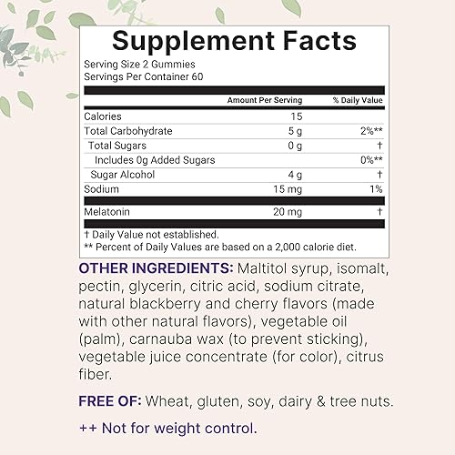 Miniatura 9 de Micro Ingredients Gomitas de melatonina y colágeno múltiple 8 en 1  Paquete  Sabor a cereza de mora sin azúcar  Ingredientes que no forman hábitos