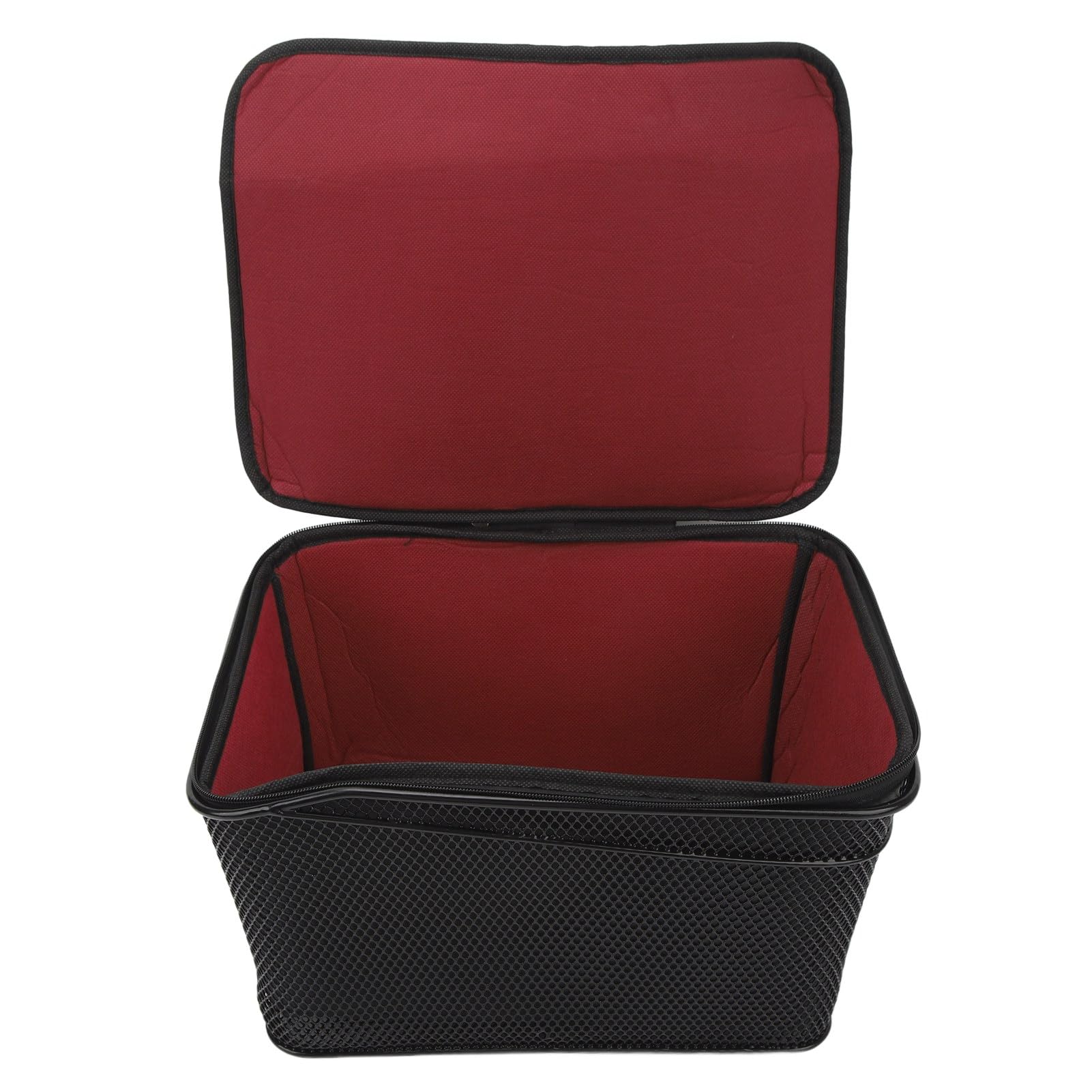 Cryfokt Cesta Trasera de Alambre de Hierro para Bicicleta con Cubierta Impermeable, Cesta Reflectante para Bicicleta, Estante Trasero Desmontable para Bicicleta, Estante de Carga para