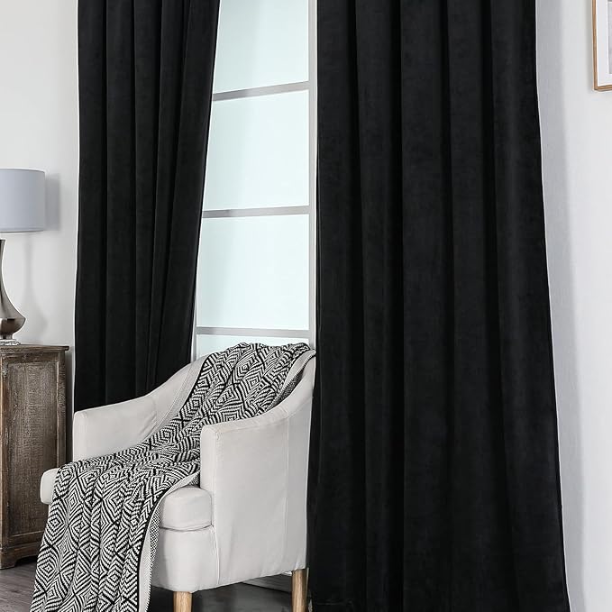 Cortina de Terciopelo Negro Benedeco 42x120 pulgadas miniatura 7
