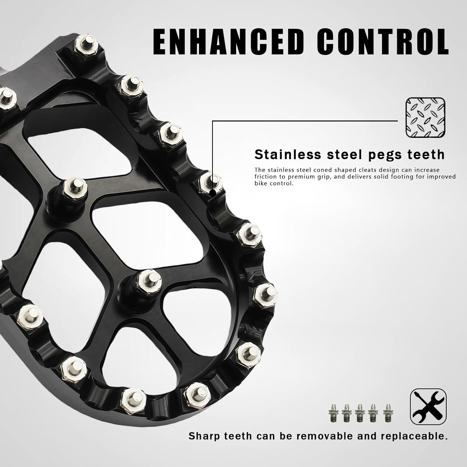 Motorcycle Foot Pegs (BLACK, KLX150L KLX150BF KLX230 KLX230R KLX230S)