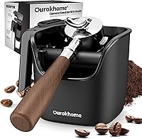 Vista 2 de Ourokhome Knock Box - Accesorios para café expreso, la última herramienta patentada de acero inoxidable para máquina de espresso para café molido