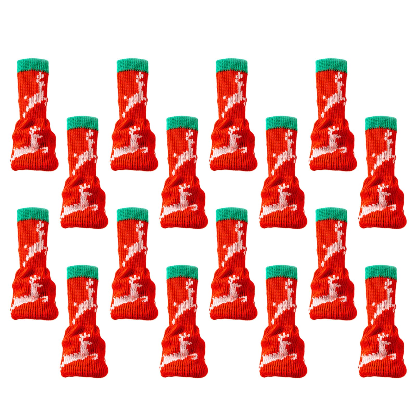 24Pcs Christmas Chair Leg Floor Protectors Nonslip Caps Hardwood Floor Protectors Furniture Table Feet Covers Caps