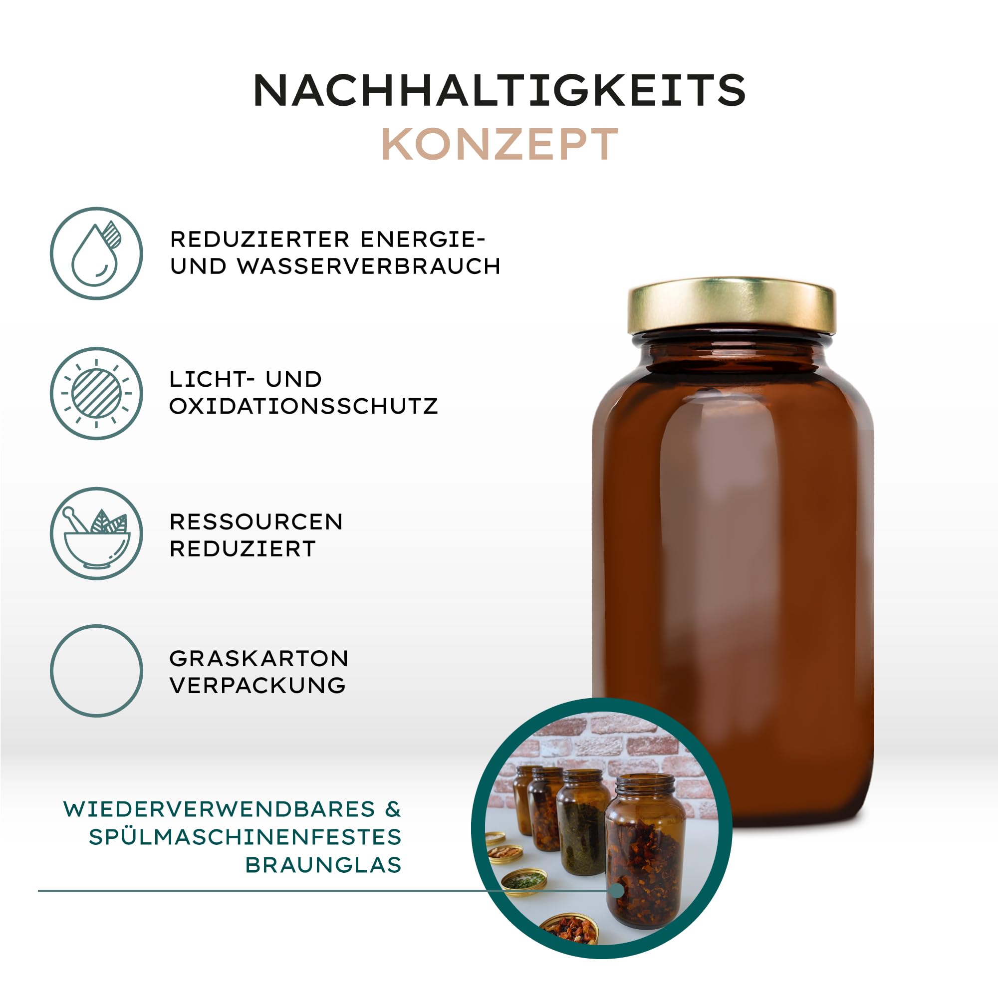 Bio Brahmi - 180 Kapseln hochdosiert / 1000 mg Brahmi Bacopa Monnieri pro Tagesdosis/Ayurveda Nahrungsergänzung/Vegan, Zertifiziert & Nachhaltig im Glas