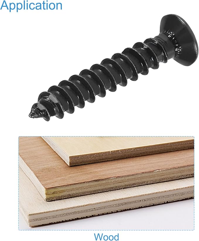 Tornillos de Madera M4 x 25mm Phillips Plana Carbono 100pcs miniatura 5