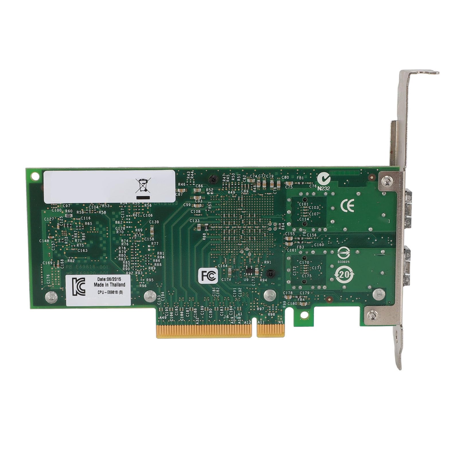 Scheda di Rete PCIE 10Gb Ethernet, Adattatore LAN Duale SFP+ PCIE X8, Alta velocità di Trasferimento Dati per Server con Moduli Fibra Ottica per Storage