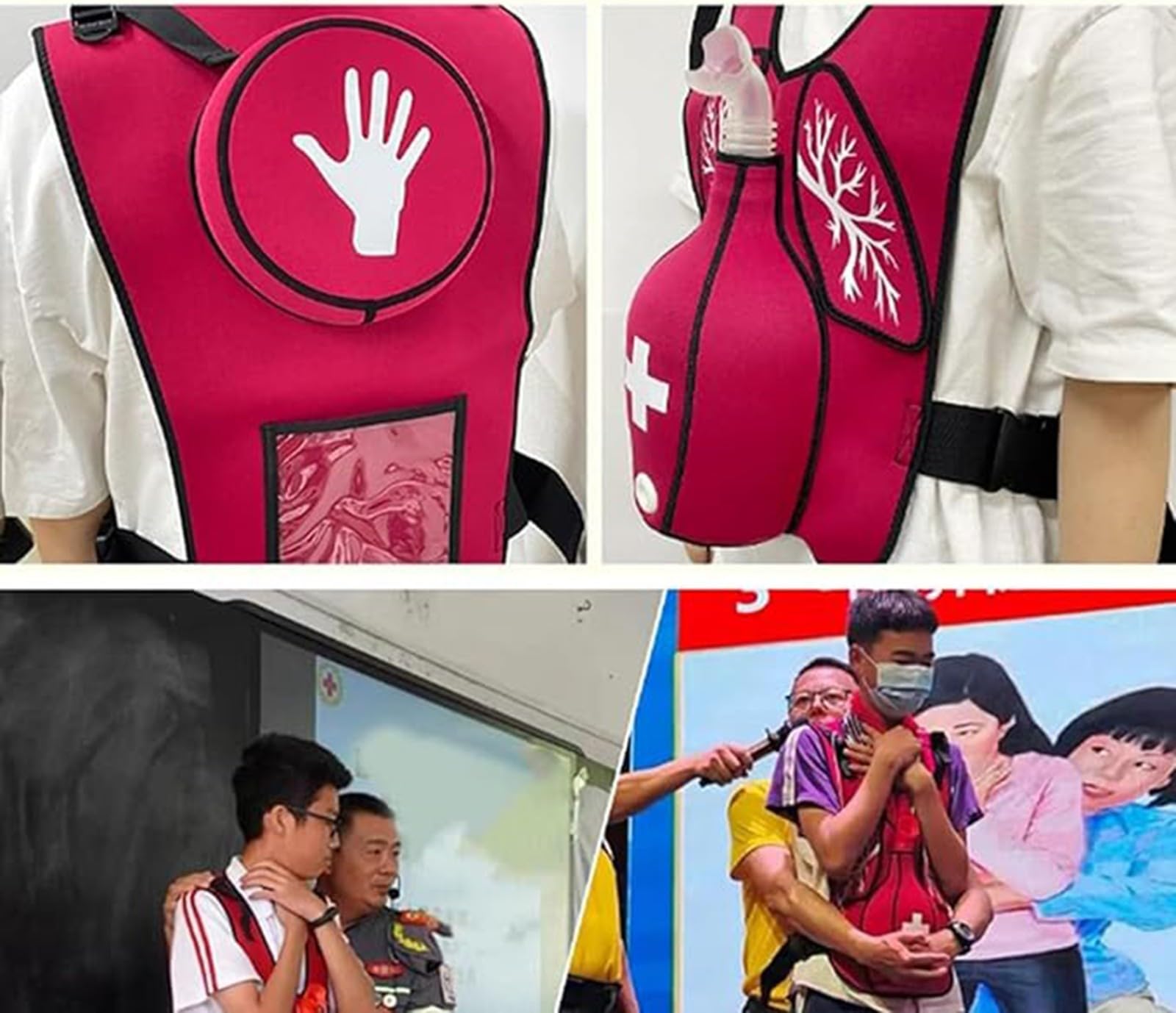 Gilet de formation aux premiers secours Heimlich, gilet anti-étouffement, gilet de sauvetage en cas d'obstruction des voies respiratoires et de la trachée Adults