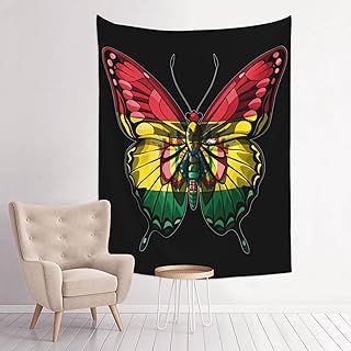 Butterfly Bolivia Bolivian Flag Tapestry 29x37 Inch Funny Aesthetic Tapestry Wall Art For Bedroom Living Room Wall Hanging Home Dorm Backdrop Decor