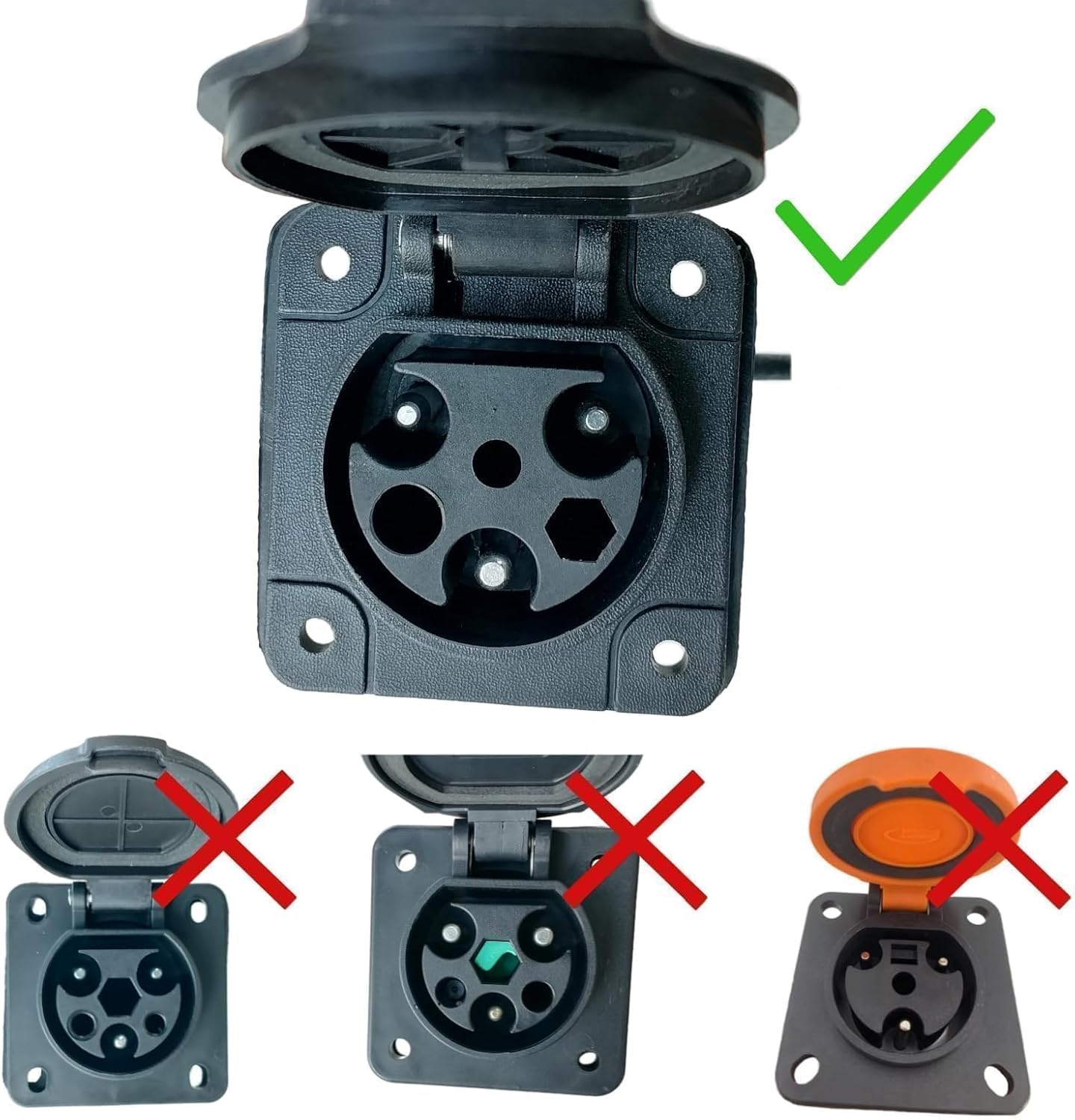 Charging Power Cord Assembly Fits for Evolution EV Golf Carts, UL Listed, Replaces OEM# 2.04.0620 (Orange 10ft)