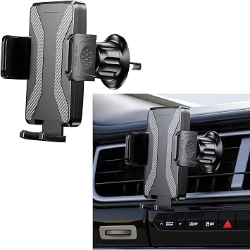 wuyaoyao Phone Mount for Car Vent, 360 Rotation Car Air Vent Cell Phone Holder, Hands Free Adjustable Auto Phone Holder Mount for All Smartphones, Universal Interior Car Accessories Carbon Fiber