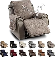 Vista 9 de Funda de silla reclinable 100% impermeable, fundas de silla reclinable para silla reclinable, funda de tela antideslizante para sala de estar, Café