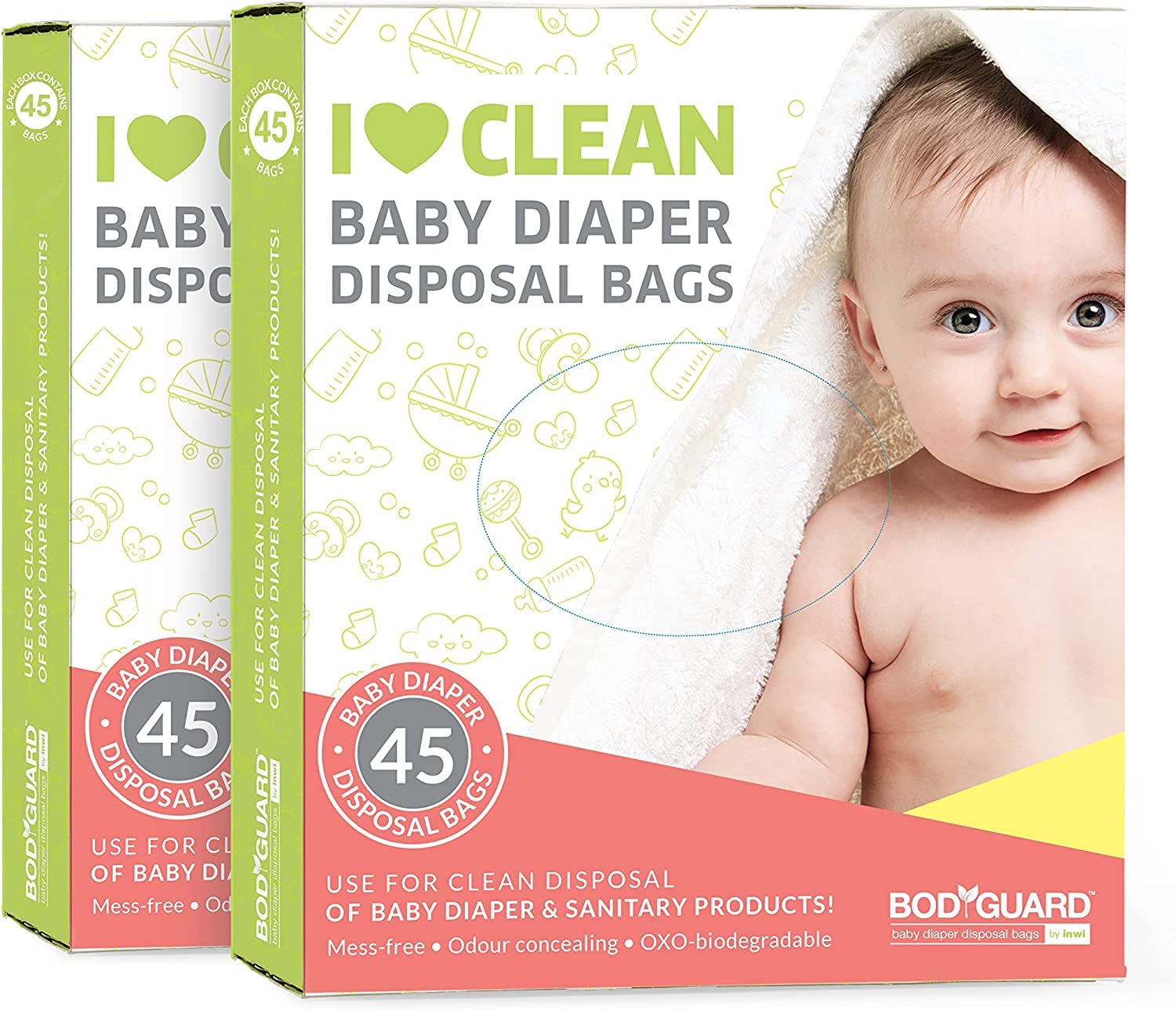 Sirona BodyGuard Baby Diaper Disposal Bags 90-Pieces