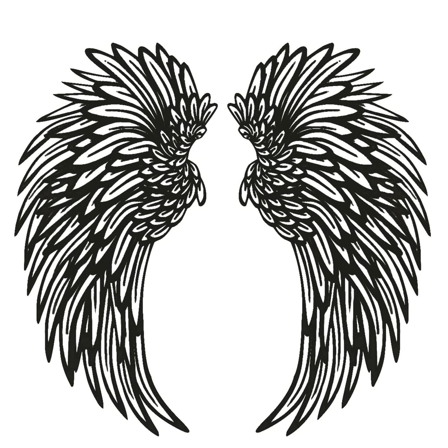 LMYSXAOZ Light Up Angel Wings Wall Decor, LED Wing Hanging, Black Metal Sculpture Decoration for Home Living Room,without lights,22.8”