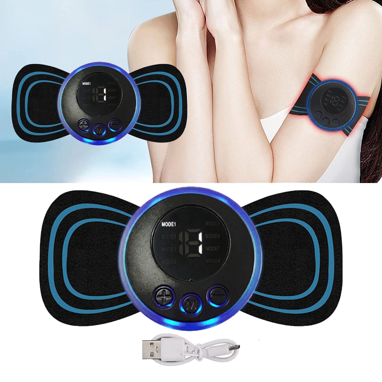 Body Massager Machine for Pain Relief Wireless Vibrating Massager 8 Mode & 19 Strength Level EMS Massager Mini Massager Butterfly Massager for Shoulder Legs Massage Neck Massager Back Massager (B0D2NYYYGS) Amazon Price History, Amazon Price Tracker