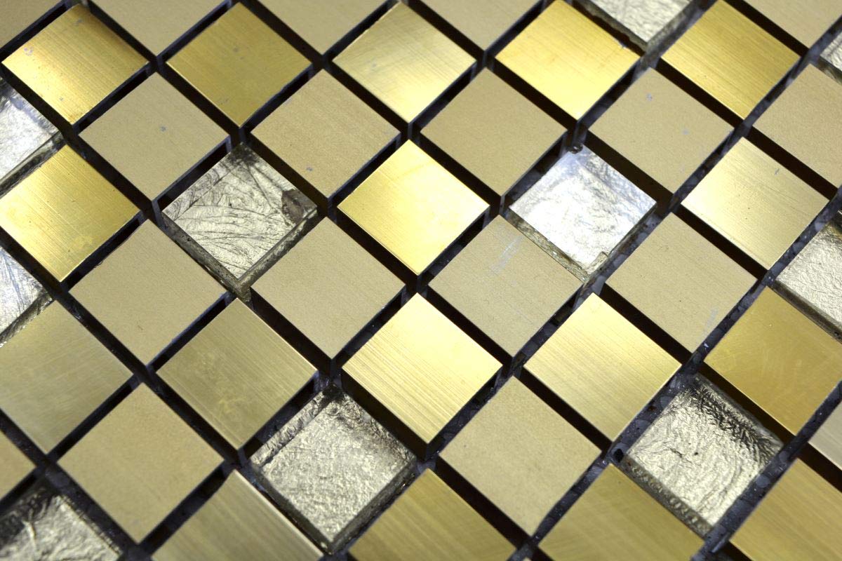 Mosaïque dalle en aluminium translucide pour mur de salle de bains - 10 tapis mosaïques en mosaïque