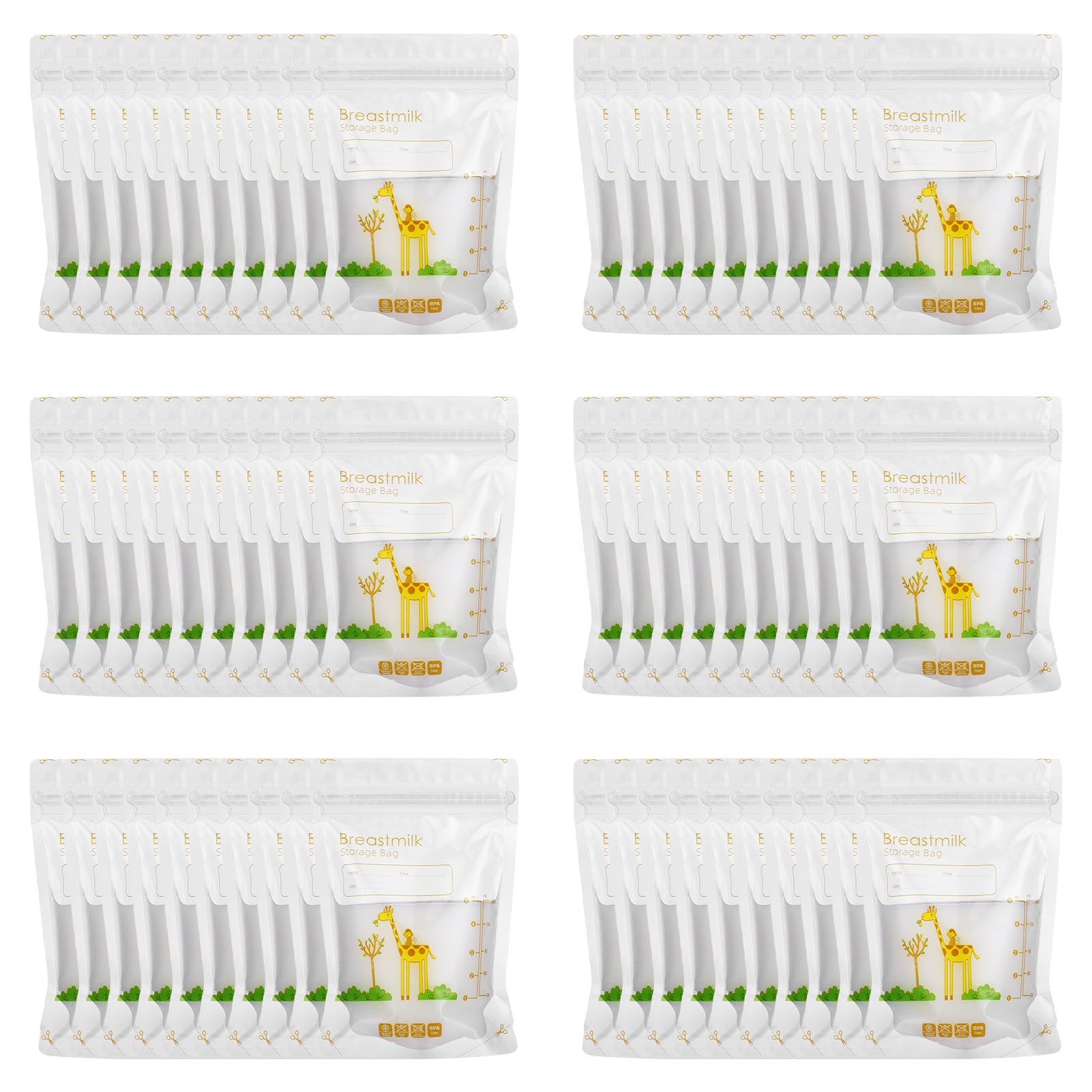 Kaisibum 120 Stück Muttermilchbeutel, 150ml Muttermilch Aufbewahrung Bag Frischhaltebeutel mit Doppelreißverschluss für Muttermilch