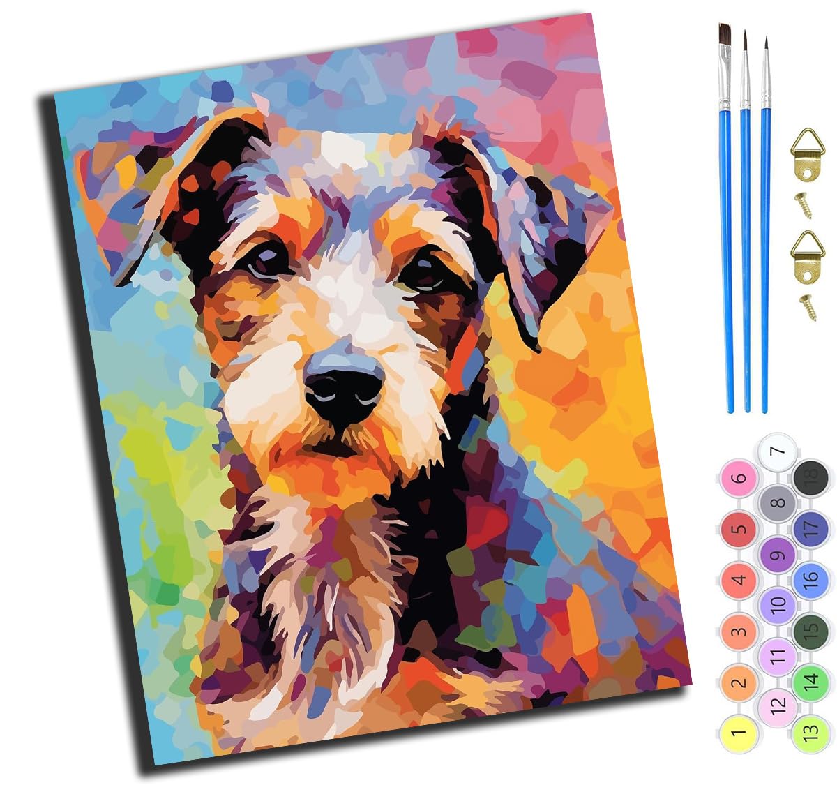 XIAOYOUQIAN Jack Russell Terrier,Paint by Numbers Kits for Adults,with Acrylic Paint Brushes,DIY Craft Oil Painting Art Kits for Home Wall Decor,40X50Cm，-Frameless