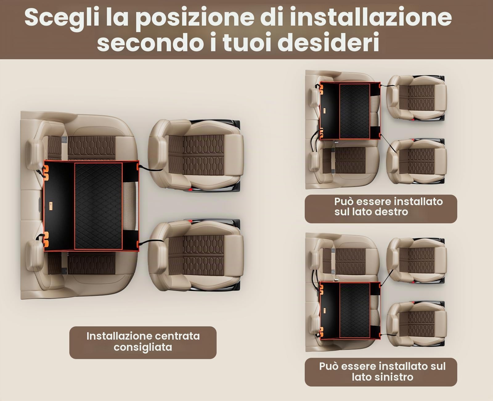 Pecute Seggiolino Auto per Cani Grandi,Seggiolino Auto per Cani di Piccola e Media Taglia, Coprisedile Auto Cane con Cintura di Sicurezza,100% Coprisedile Impermeabile, Resistente agli Strappi,L