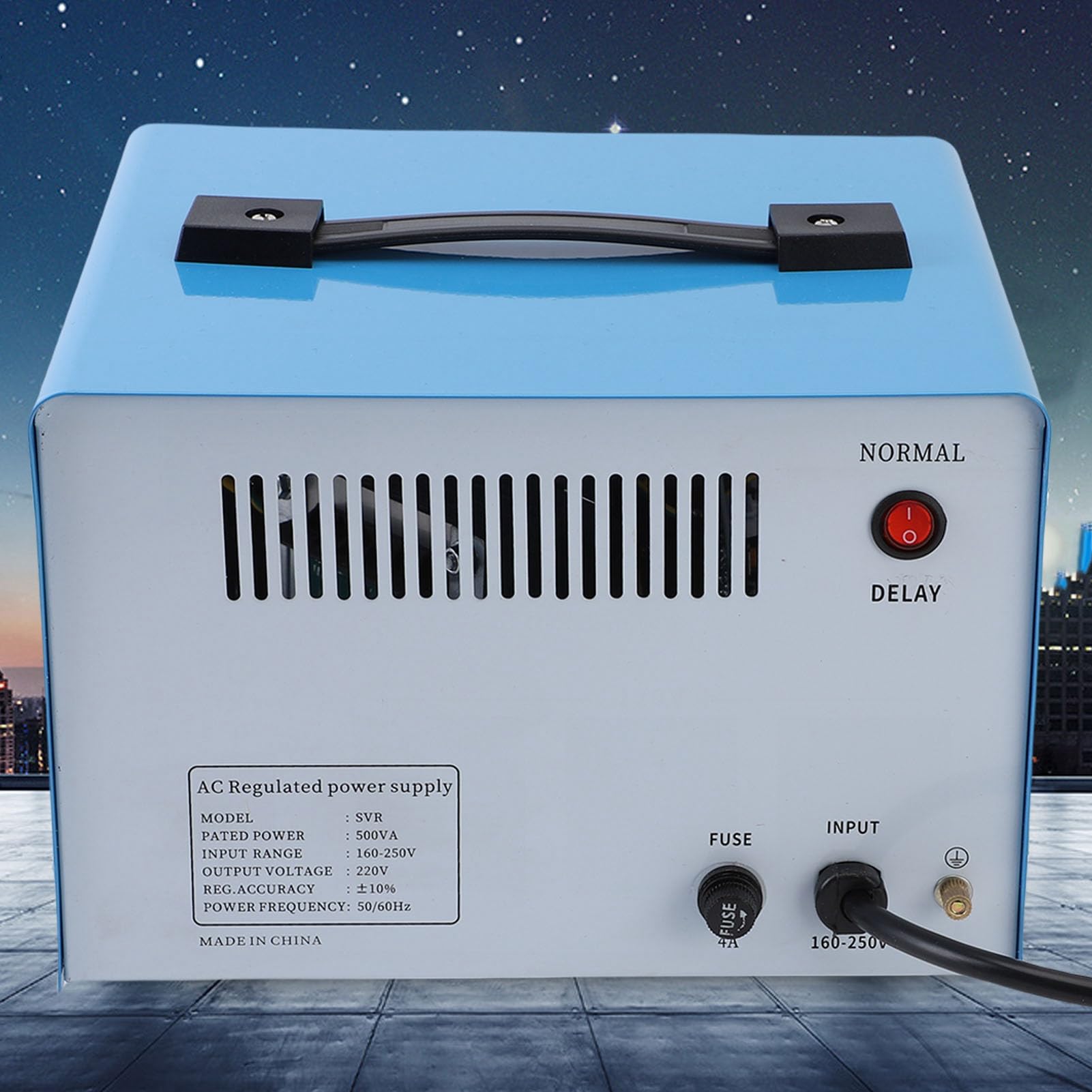 aqxreight Stabilizator Napięcia 500 W Jednofazowy Automatyczny Regulator Napięcia dla Elektroniki Przetwornica SVR-500VA z wtyczką EU Chroni Urządzenia Przed Wahaniami Zasilania (Wtyczka UE 160-250 V)