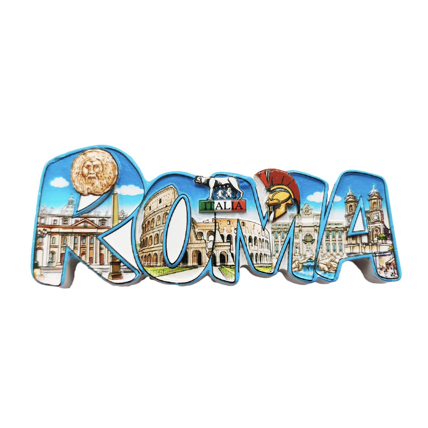 Wedarego Rome Italy 3D Letters Refrigerator Magnet Souvenirs Handmade Resin Magnetic Stickers Home Kitchen Decoration,Roma Fridge Magnet Collection Gift
