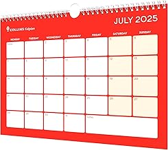 Collins 'Colplan' 12 Month Mid/Academic Year Memo Wall Planner, CMCA4M-2526 - July 2025, July 2026 Monthly Calendar, A4 Size
