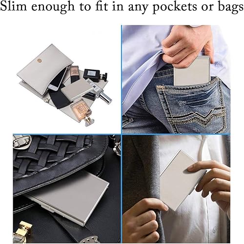 Miniatura 5 de Tarjeta de crédito RFID Protector de tarjetas de visita de metal delgado para mujeres o hombres