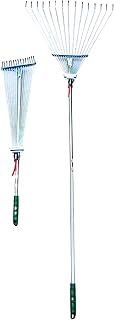 Omni Products Telescopic Adjustable Foldable Garden Rake for Quick Clean Up of Lawn and Yard {1pc}