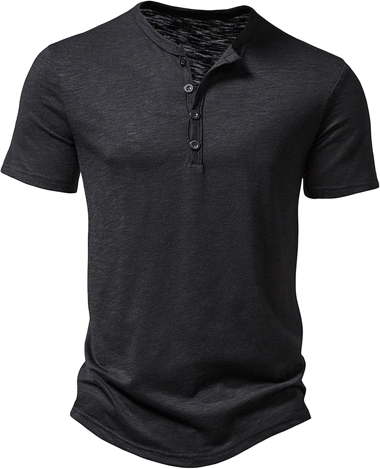 Men Lightweight Henley Tees Multi Color Button Neck Thin Short Sleeve Shirt | Button Placket, Crew Neckline, Casual Wear, Relaxed Fit, Solid Colour